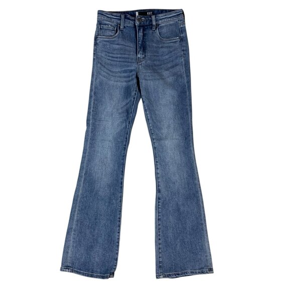 Kut From The Kloth Ana High Rise Flare Jeans Boho Stretch Retro Y2K 0 - Picture 1 of 5